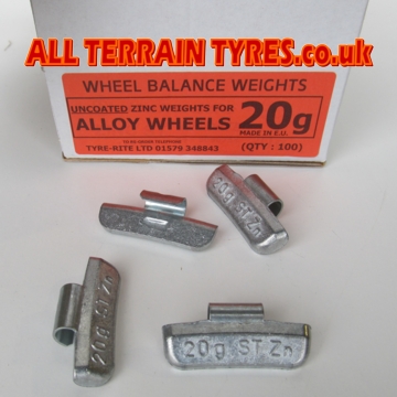 Uncoated Alloy Wheel Balance Weights - 50g (50) - Click Image to Close